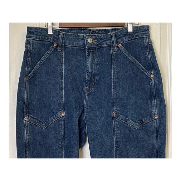 Old Navy Women's Dark Wash OG Straight High-Rise Jeans Size 14 - Picture 3 of 9